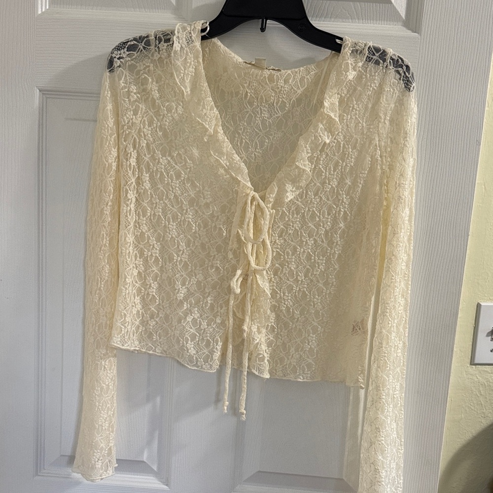 Knit bell sleeve top